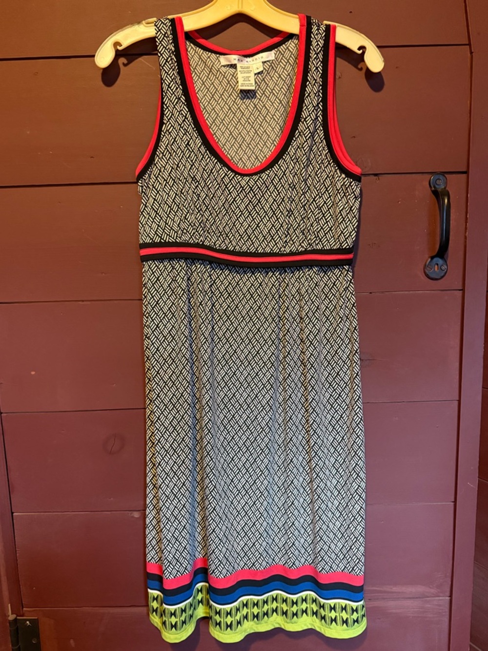 Max Studio Black & White Geometric Dress